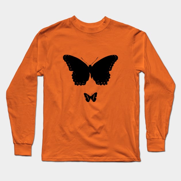 Elegant Black Butterflies Long Sleeve T-Shirt by Donaatelle